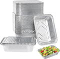 Notwoe ® Aluminum Foil Pans with Foil Lids - 50 Pack, 7"×5", 1.5 LB Capacity, Disposable Containers for Baking, Meal Prep, Freezer Storage & Takeout. (50)