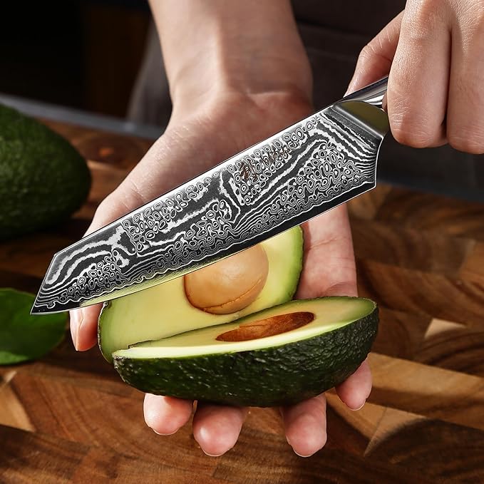 Wakoli Nitoko 3-Piece Kiritsuke Damascus Knife Set, VG10 Steel, G10 Handles