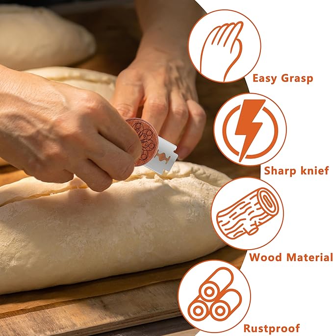 Epritliber UFO Bread Lame Sourdough Scoring Tool Bread Scorer,Circle-brown