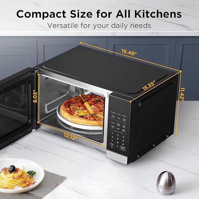 BLACK+DECKER 5-in-1 Microwave Oven Air Fryer Combo, 0.9 Cu.Ft, 900W