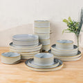 TheTerra Ceramic Dinnerware Sets for 8, 24 Pieces Plates and Bowls Set