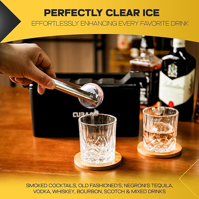 Clear Ice Ball Maker - Round Ice Cube Mold, 8 Spheres, 2-Inch by CUBARO