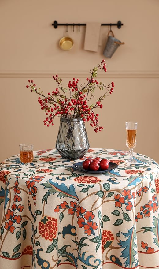 patdrea Elegant French Linen Tablecloth,Round,Diameter 67"-Puno