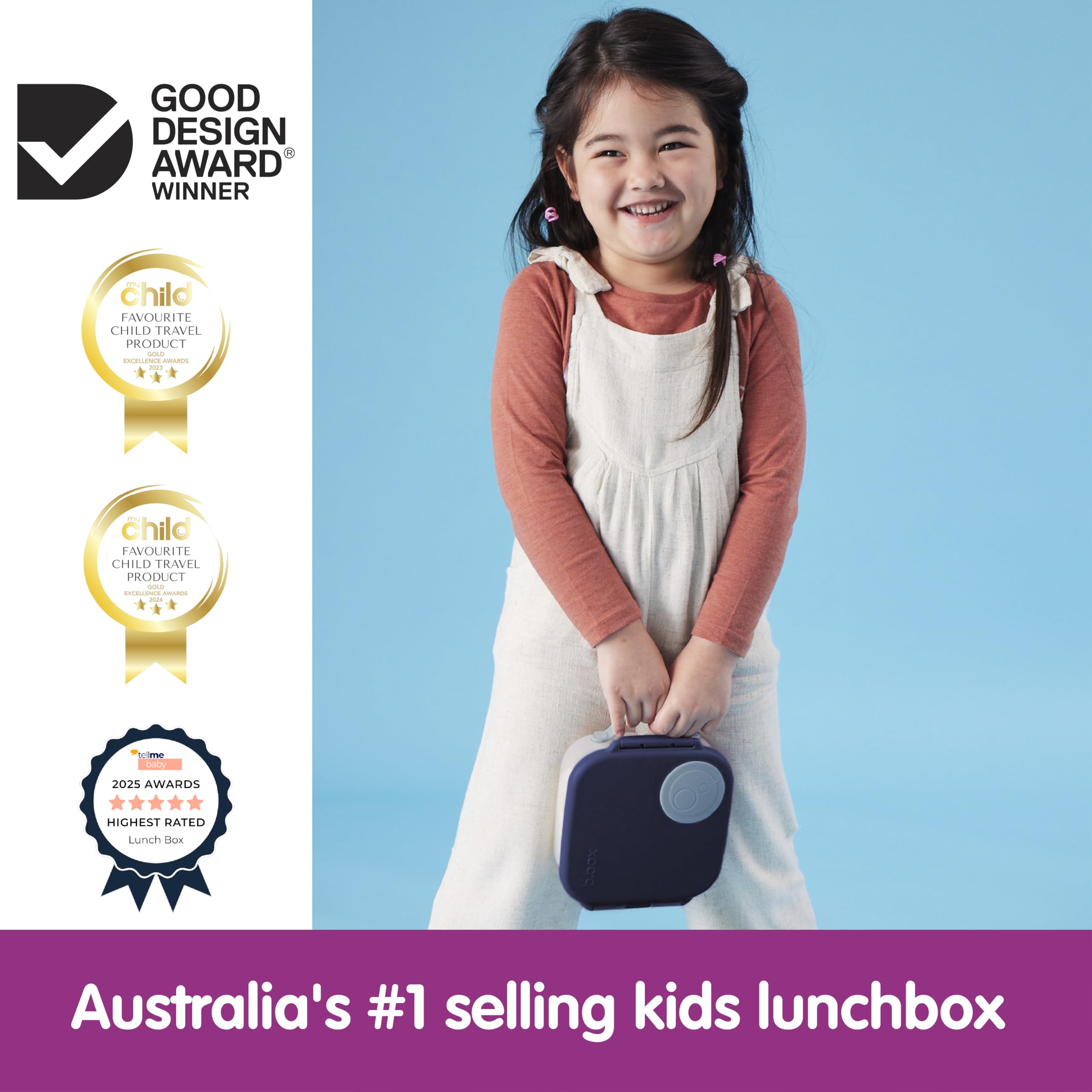 b.box Mini Lunch Box, Snack Containers for Kids, Lunch Box Kids, 4.25 Cup