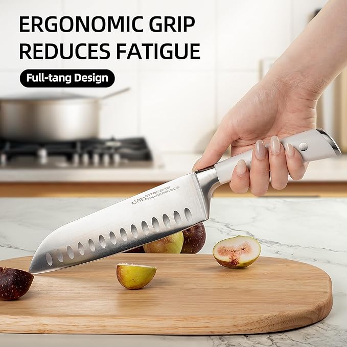 KnifeSaga Japanese 15-pc Kitchen Knife Block Set, Professional, Razor Sharp
