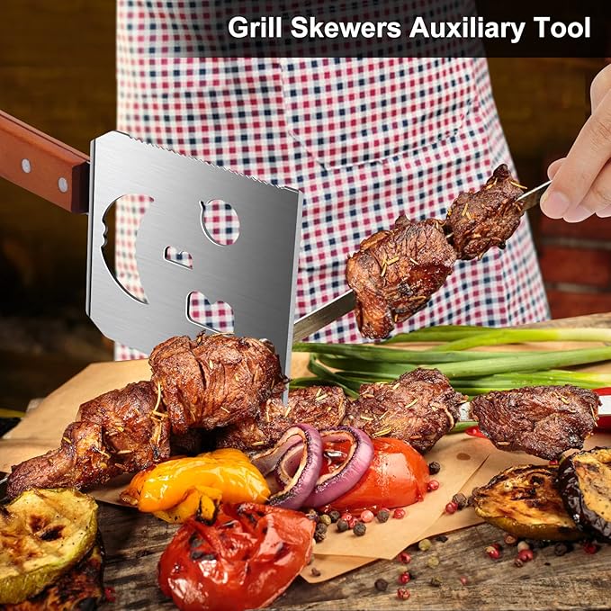 STEVEN-BULL S Heavy Duty BBQ Grill Tongs and Spatula for Outdoor Grill, 17” Long 5-in-1 Grill Spatula Comes with an 16” Long Locking Kitch Tongs, Best BBQ Gifts for Barbecue Grilling Master