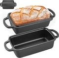 Apatiner 2 in 1 Cast Iron Bread Pan with Lid, Durable Loaf Pans for Baking Homemade Sourdough and Meatloaf, Bread Oven Cast Iron Cookware, Bread Loaf Pan, Sourdough Baking Pan