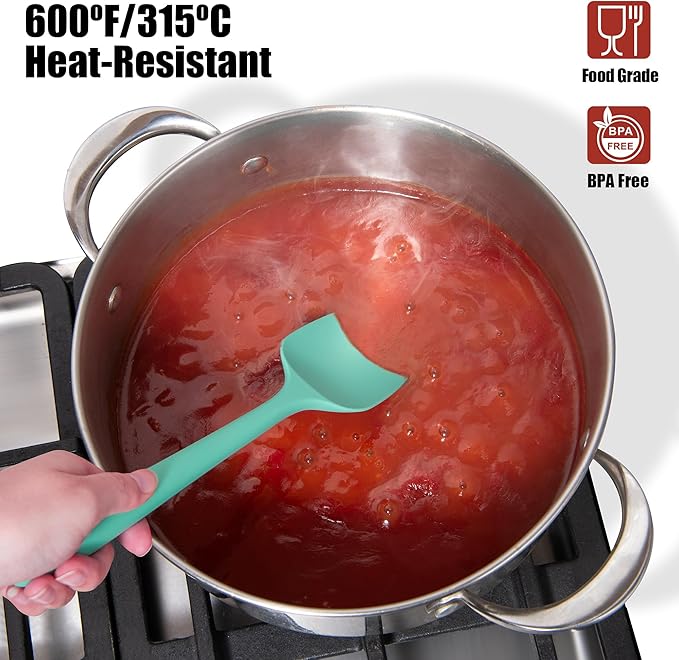 Doosu 600°F Heat Resistant Silicone Spatula Scrapers (Set of 3, Multi-3)