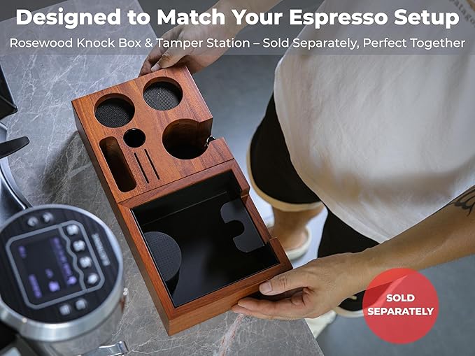KNODOS 54mm Espresso Tamping Station For Breville Espresso Machine Accessories Rosewood Tamper Stand & Portafilter Holder