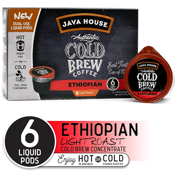 Java House Cold Brew Coffee Concentrate, Ethiopian, 1.35 Fl Oz