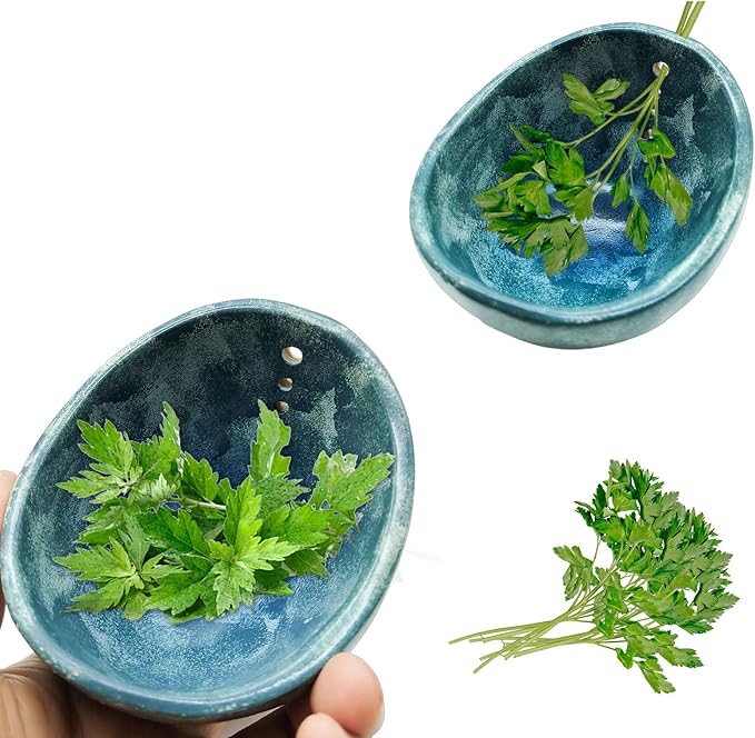 YIYIBB Herb Stripper, 4-Hole Design Pottery Herb Stripper