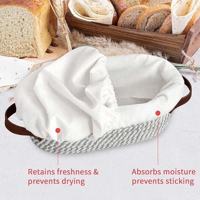 PeacePeo Sourdough Kit, 11'' Oval and 10'' Round Cotton Rope Bread Baskets