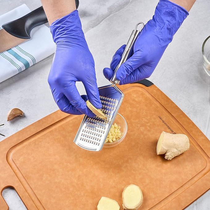 Restaurantware Stainless Steel Fine Cheese Grater - German Standard Lemon Zester with Ergonomic Handle, Sharp Blades, Dishwasher Safe - Handheld Kitchen Grater for Parmesan, Garlic, Ginger