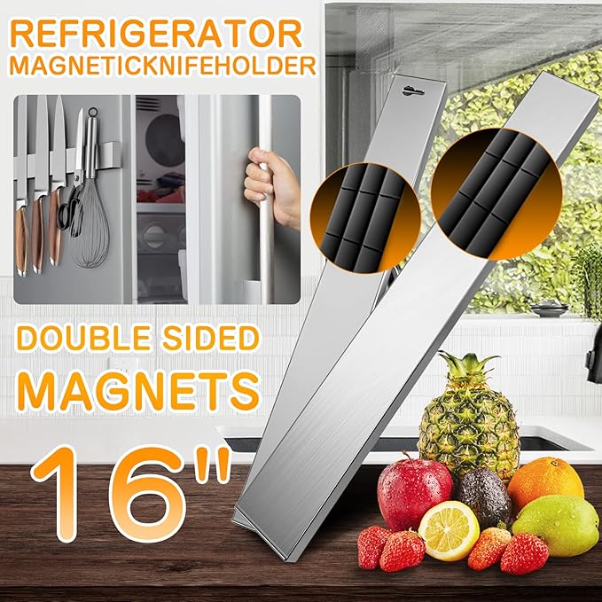Ninonly 16 Inch Magnetic Knife Holder for Refrigerator