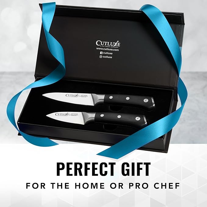 Cutluxe Paring Knife Set, 4" Fruit & 3" Peeling Knives – Razor Sharp