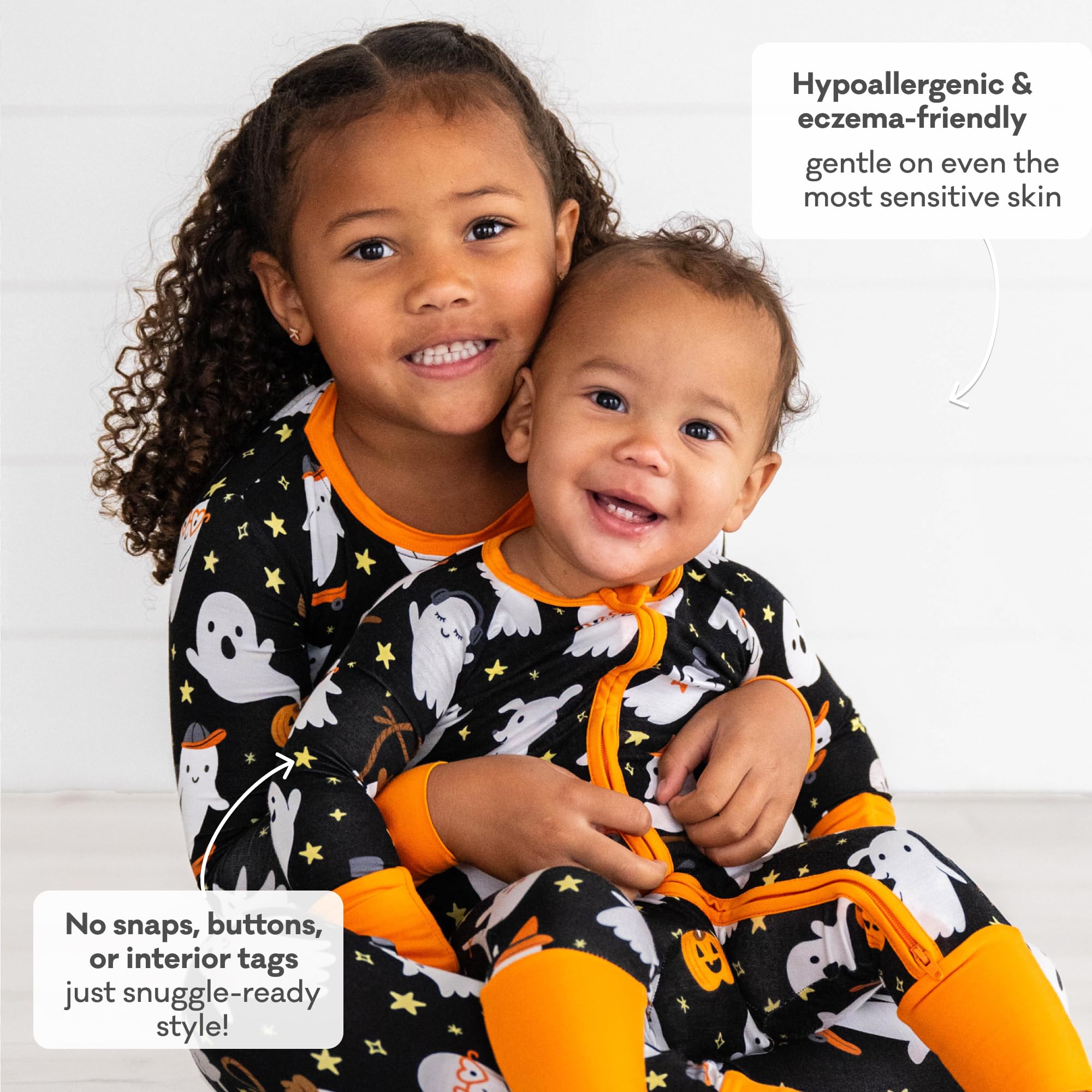 Little Sleepies Baby Halloween Pajamas, Friendly Ghosts, 3-6M