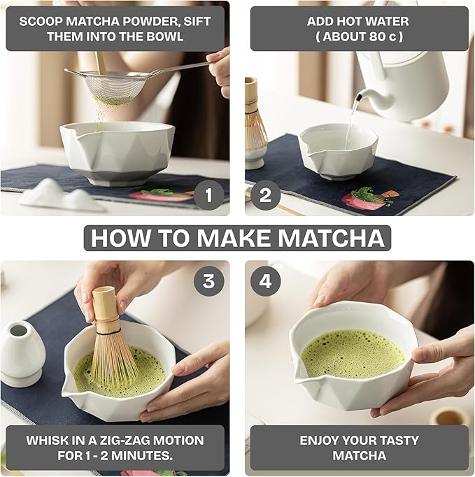 8-Piece Matcha Whisk Set with Bowl for Beginners