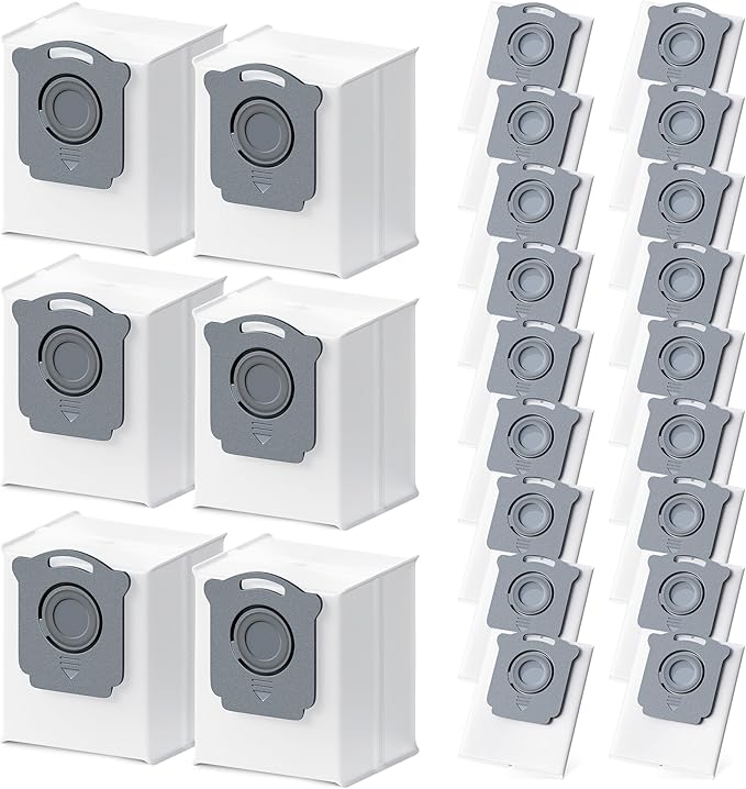 24 Pack Vacuum Bags Replacement for iRobot Roomba Vacuum Bags i7, i7+, i3, i3+, i1+, i4, i4+, i6, i6+,j6,j7,j7+,i8,i8+,s9,s9+,104 105 405 504 505 507 Clean Base Automatic Dirt Disposal Bags