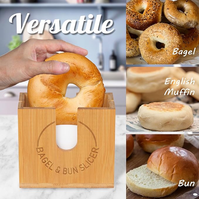 Large Adjustable Bagel Slicer Holder