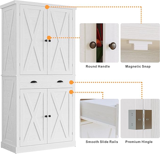 IRONCK Storage Cabinet with Drawers and Doors for Living Room and Entryway