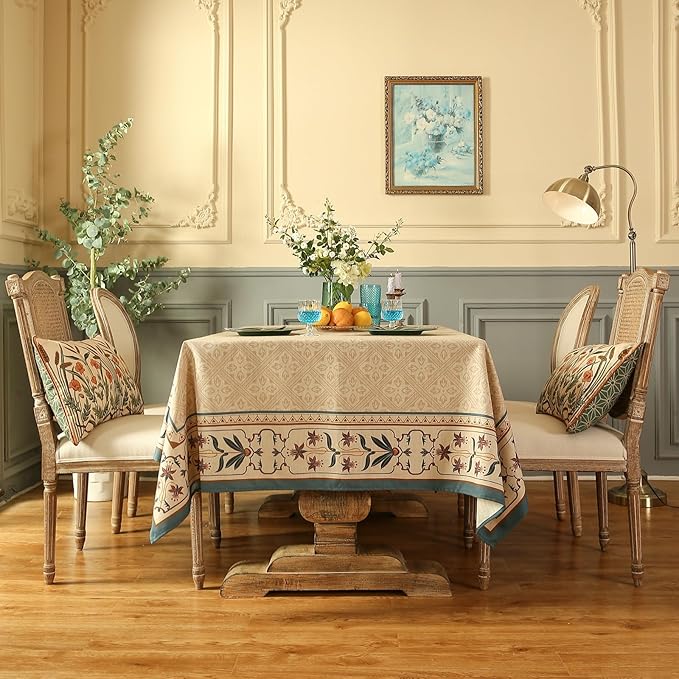 patdrea Designer French Linen Tablecloth,Square,55"x55"-Fram