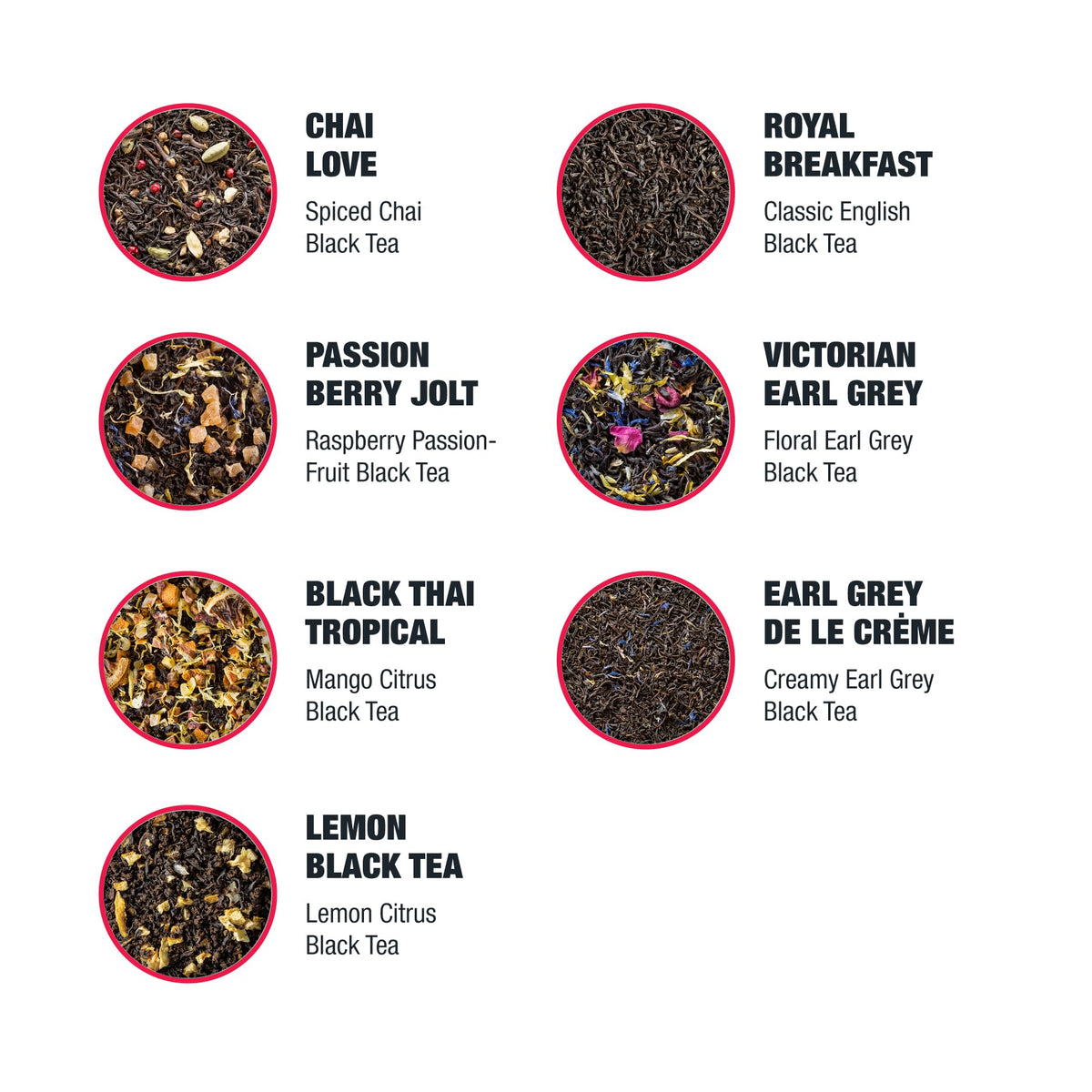 Tiesta Tea - Black Sampler Dry Flight Set, Loose Leaf, High Caffeine