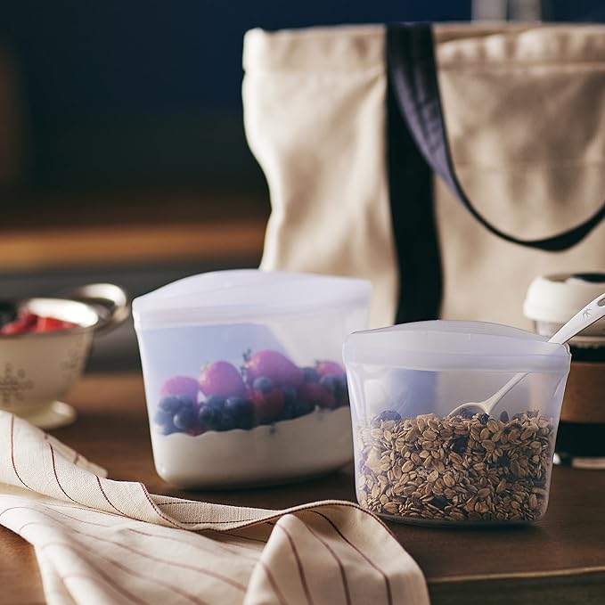 Stasher Premium Reusable Silicone Food Storage Bags, 2-Pack, Clear