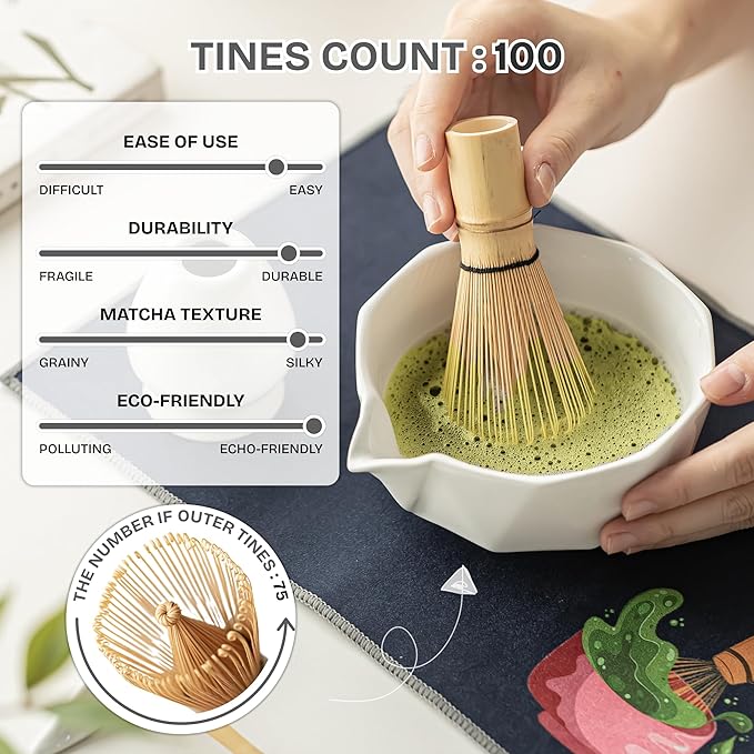 8-Piece Matcha Whisk Set with Bowl for Beginners
