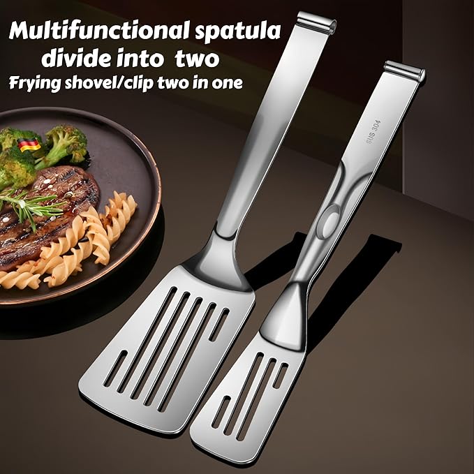 Huakai Kitchen Cooking Tongs, stainless steel,11.8 Inch