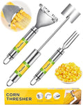 3 Pcs Corn Peeler For Corn On The Cob, Corn Cob Stripper Tool, Stainless Steel Corn Peeler, Corn on the Cob Remover, Fast and Safe, Corn Cutter for Outdoor Dining, Home Kitchens