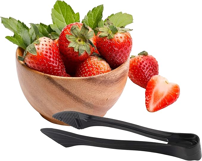 PARTY BARGAINS 8.5″ Black Plastic Serving Tongs 6-Pack – Heavy-Duty Disposable & Reusable Kitchen Tongs for Parties BBQ Buffet Salad Appetizers Catering