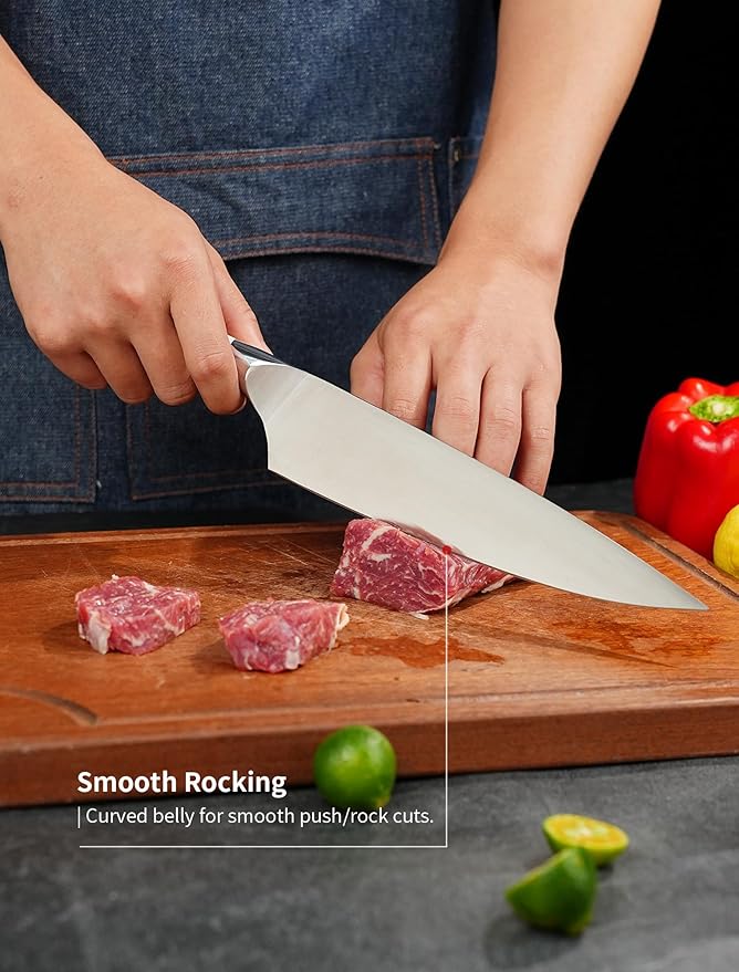 8 Inch Chef Knife – German Stainless Steel, Ivory White Handle