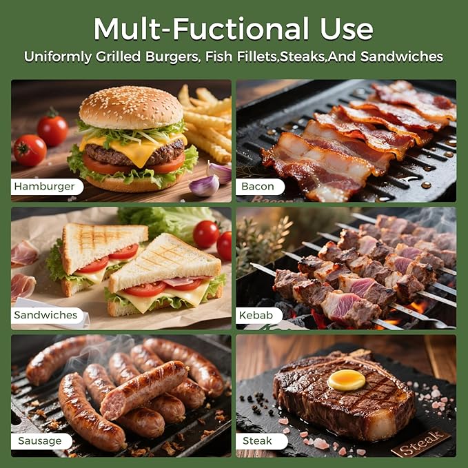 XUDAKAIXIN Cast Iron Smash Burger Press,Grill Bacon Meat Press Tool,Perfect for Blackstone, Camp Chef, Weber Grills & Indoor Griddles – BBQ & Cookout Must-Have (Rectangle -Grooved)