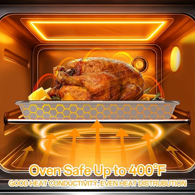 Ohtomber 3 Pack Heavy Duty Stainless Steel Baking Sheet Set, 9/12/16 Inch