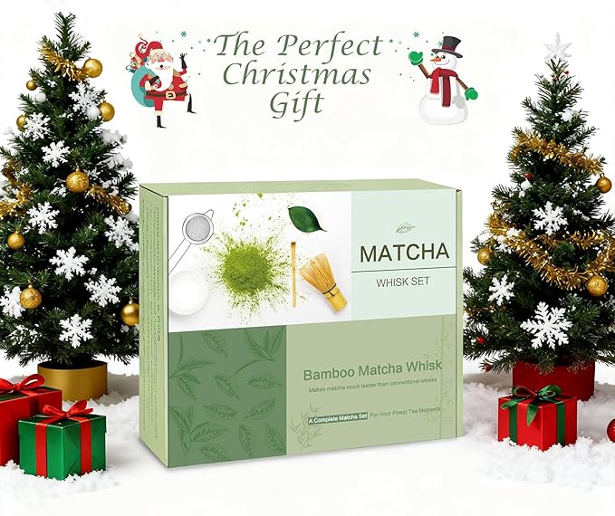Matcha Whisk Set, Ceramic Matcha Bowl with Spout, Bamboo Whisk, Chasen Holder, Sifter, Traditional Scoop, Complete Tea Making Kit for Matcha Lovers, Beginner Starter Gifts for Women Men