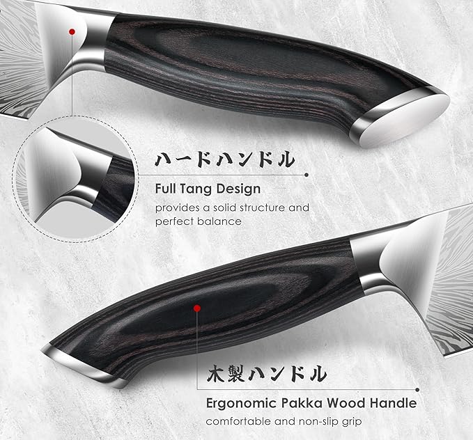 SHAN ZU 16 Pieces Knife Set, Knife Block Set in Powder Steel