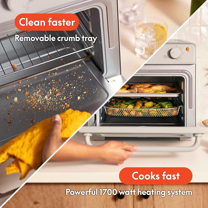 bella ROAST French Door Infrared Toaster Oven Air Fryer, Oatmilk