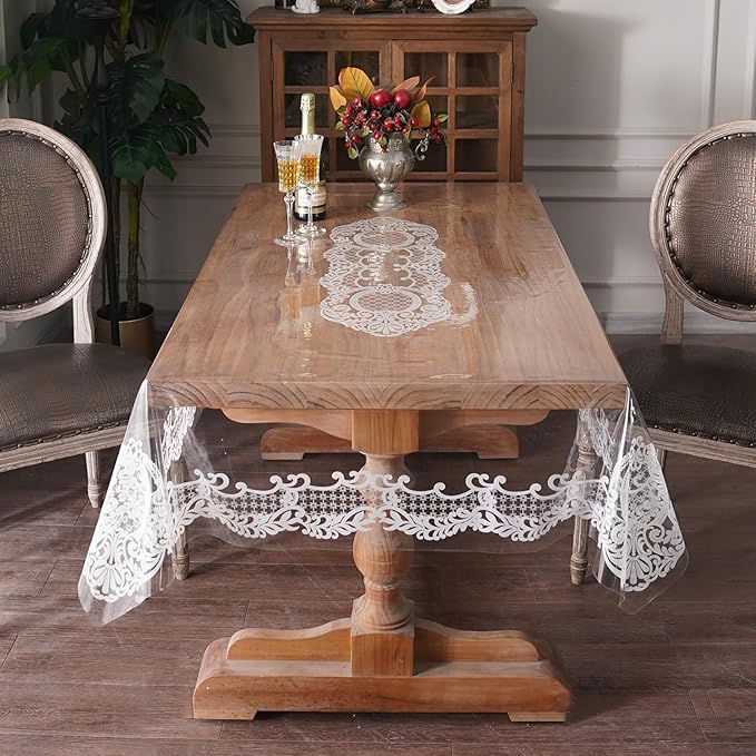 Artbloss Clear Table Cover Protector Vinyl Oil Spill Table Cloth, 60" x 84"