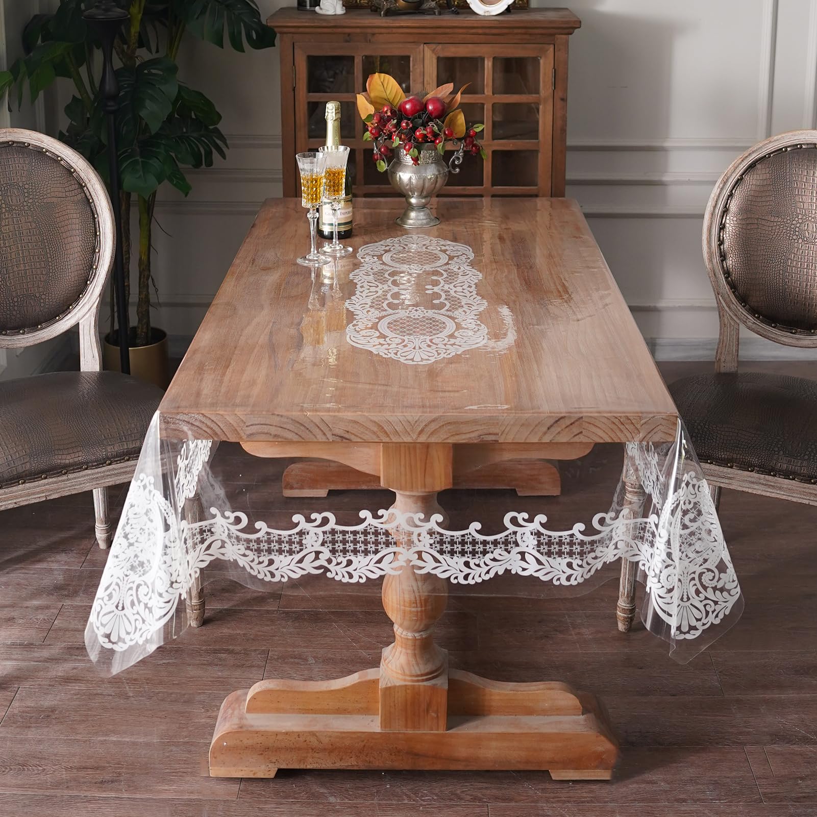 Artbloss Clear Table Cover Protector Vinyl Oil Spill Table Cloth, 60" x 84"