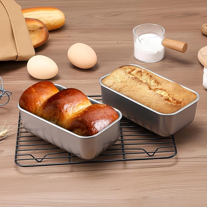 LIANYU 12 Pack Mini Loaf Pans for Baking, Stainless Steel Small Bread Pan