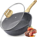 GiPP Ceramic Nonstick Deep Frying Pan Skillet, 12" Saute Pan with Lid, Induction Cookware Non Stick Cooking Pan, PTFE PFOA PFOS APEO Free,White