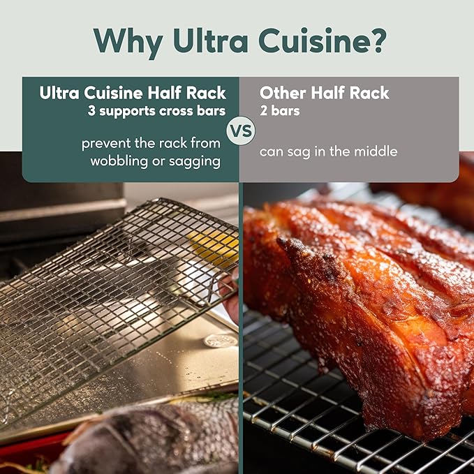 Ultra Cuisine 100% Stainless Steel Cooling and Baking Rack - 8.5 x 12-inch