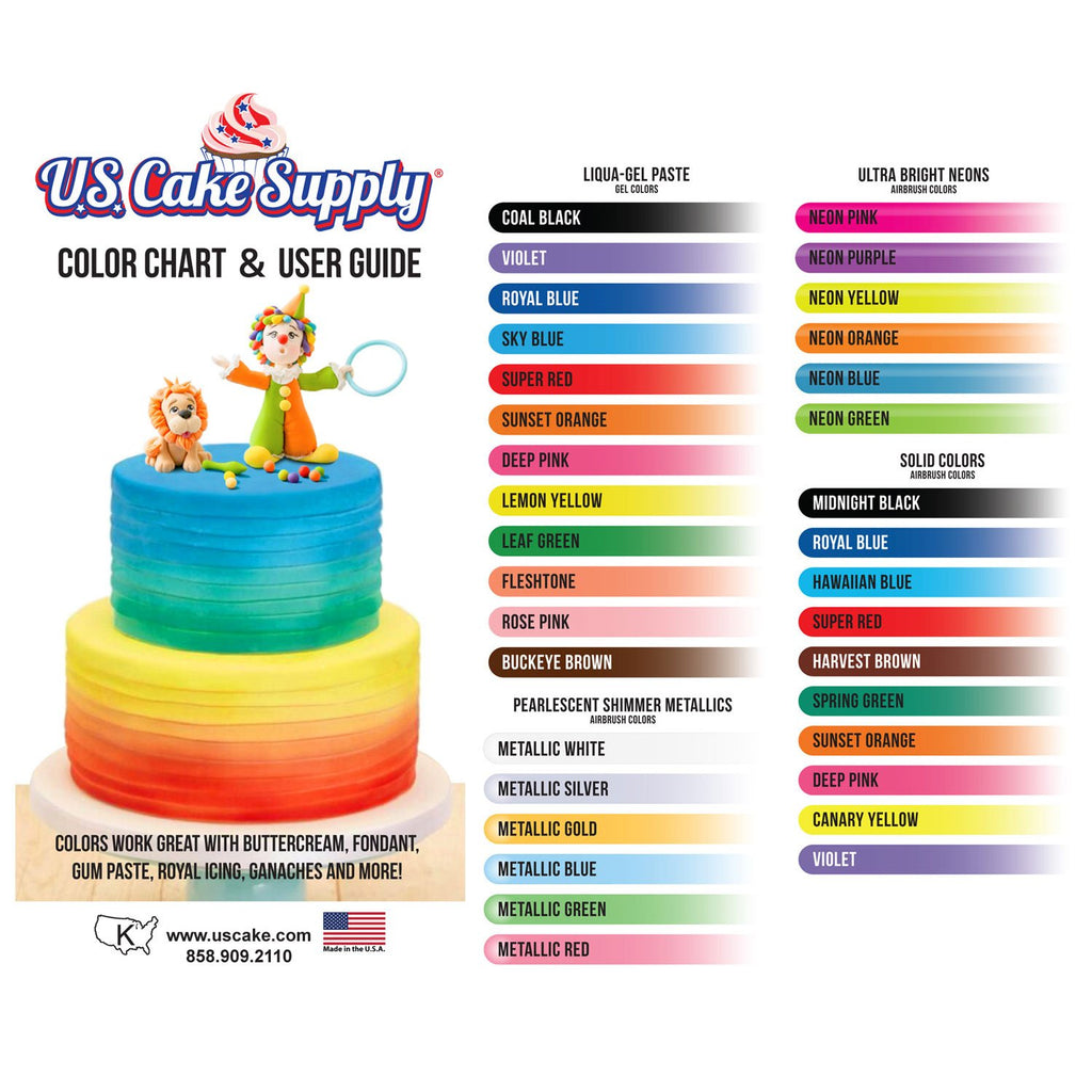 U.S. Cake Supply Complete Cake Airbrush 12 Color Decorating Kit