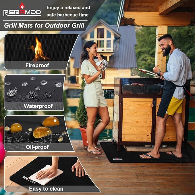 RERAMDO 48 X 30 Inch Under Grill Mats for Outdoor Grill