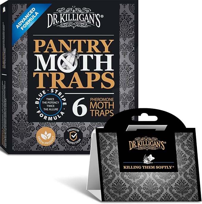Dr. Killigan's Pantry Moth Traps with Pheromones Prime, 6 Pack, Black