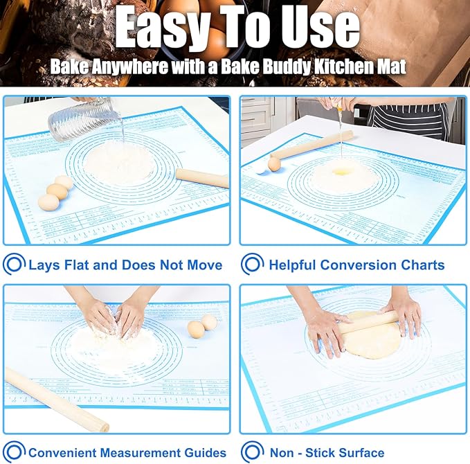 Silicone Pastry Mat 36x24 Inch Dough Mat for Baking Suitability