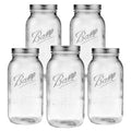 Ball - 64oz Wide Mouth Jars with Lids & Bands 5 Pack Jars | Half Gallon Large Glass Mason Jar for Food Storage with airtight Lid, 0.5 Gallon Glass Jar with Lid and Bands, Set of 5