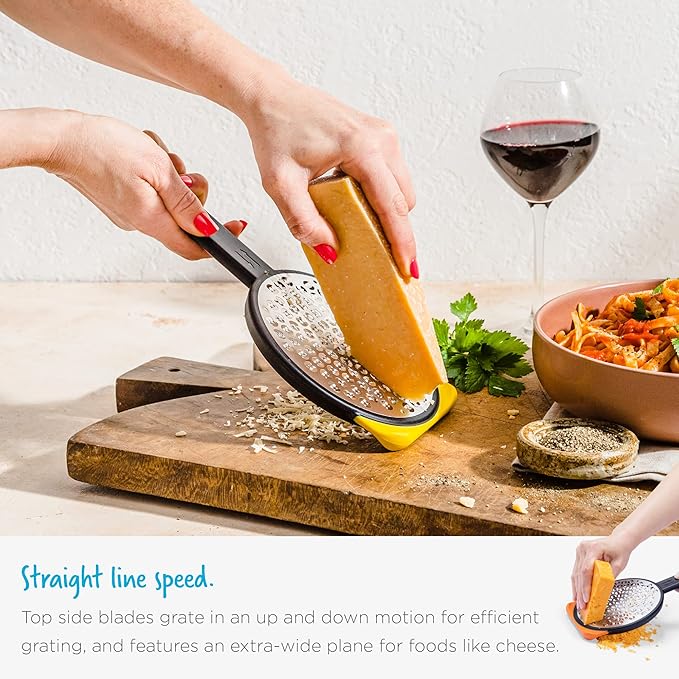 Dreamfarm Ograte Double Sided Cheese Grater - 6mm Coarse Grating, Orange