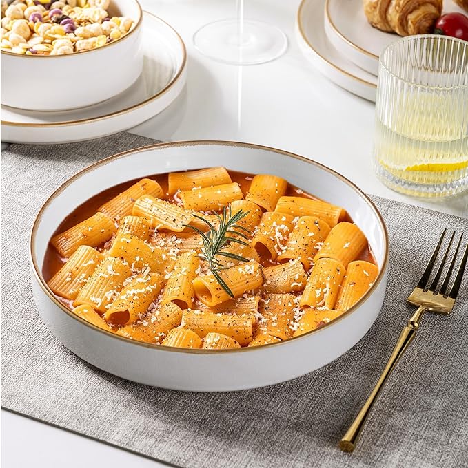 GBHOME Dinnerware Sets for 4, 16 Pieces Ceramic Plates and Bowls Set