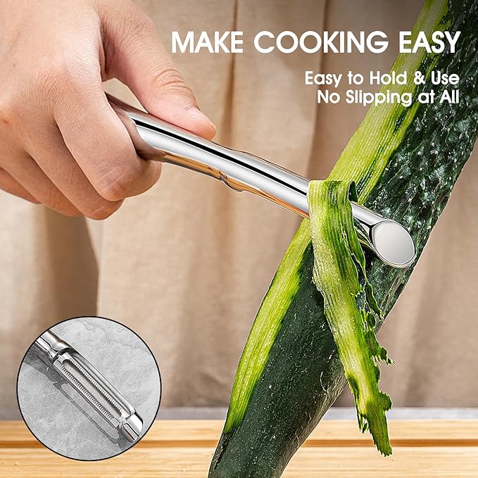 Vegetable Peeler for Kitchen Ultra Sharp Potato Peeler, 10-Year No-Rust Fruit & Veggie Peeler, Potato Peeler Hand, Premium Stainless Steel I-Peeler for Apple Carrot Cucumber